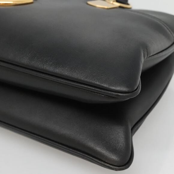 GUCCI GG Marmont Ally Hand Bag Leather Black Gold - Picture 10 of 16